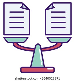 Workload Balance icon represented by task paper, scale Lineal Color style.