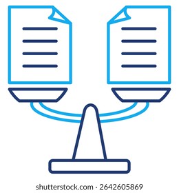 Workload Balance icon represented by task paper, scale Dual Line style.