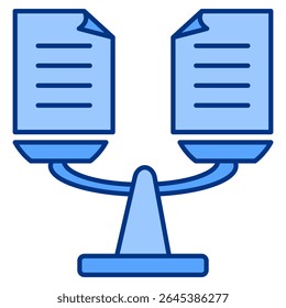 Workload Balance icon represented by task paper, scale Blue style.