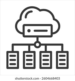 Workload Balancing Outline Icon Vector Illustration