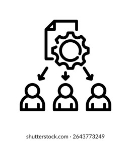 Workload Distribution Icon Line Vector Illustration