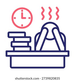 Workload Icon Line Color Style Vector Illustration