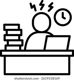 Workload Icon Line Vector Illustration