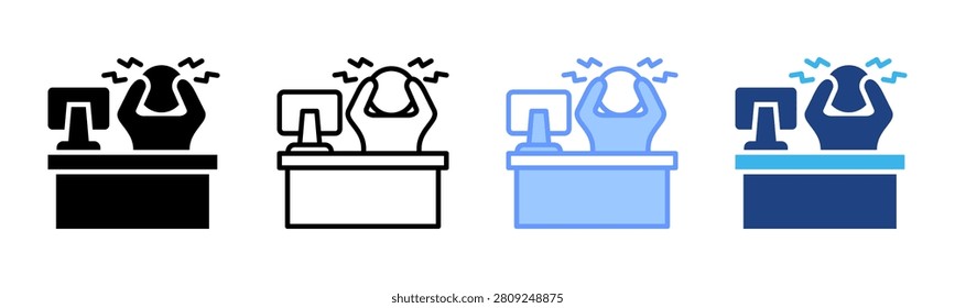 Workload icon set multiple style collection