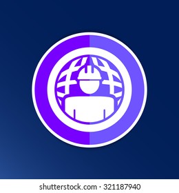 Workman Global search icon vector button logo symbol concept.