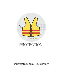 Workman Protection Clothes Building Construction Engineering Icon Vector Illustration