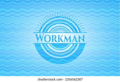 Workman water wave emblem background.