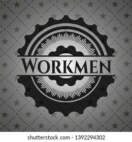Workmen dark emblem. Vector Illustration. Detailed.