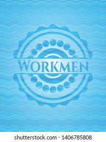 Workmen water wavec oncept emblem. Vector Illustration. Detailed.