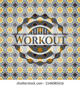 Workout arabesque emblem background. arabic decoration.