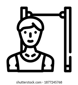 entrenamiento de la línea deportiva atlética vector de icono. señal deportiva deportiva de entrenamiento. símbolo de contorno aislado ilustración negra