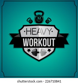 Workout background. Bright cartoon design with sports elements. Eps 10 vector illustration.