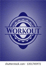 Workout badge with denim background