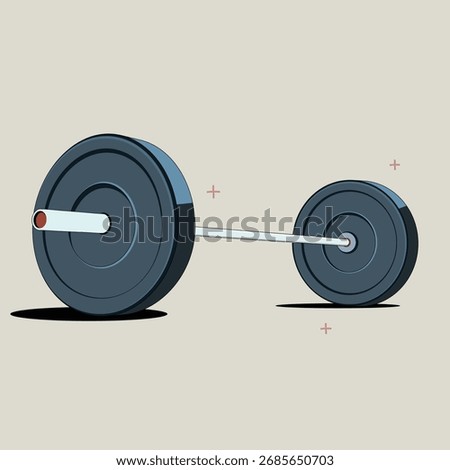 Workout Barbell Weight. Perfect for designs related to fitness, weightlifting, gym, strength training, imbalance, or workout concepts. 