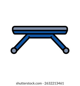 Workout bench color flat icon for digital and print projects.  Minimal clean icons for apps and websites. Modern simple icons for UI UX and branding