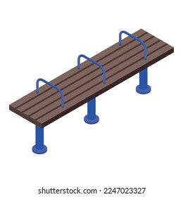 Workout bench icon isometric vector. Street gym. Sport park