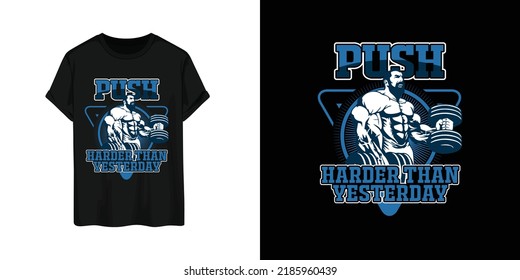 Workout or bodybuilding tshirt design vector