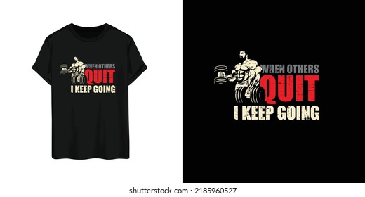 Workout or bodybuilding tshirt design vector