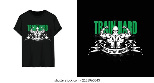 Workout or bodybuilding tshirt design vector