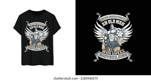 T-Shirt-Design-Vektorgrafik für Workout oder Bodybuilding