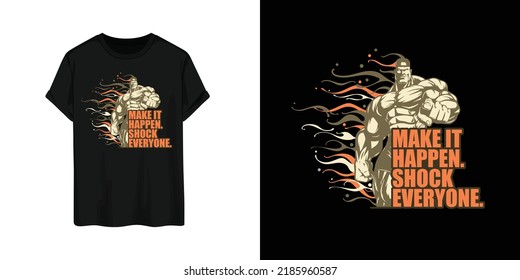 T-Shirt-Design-Vektorgrafik für Workout oder Bodybuilding