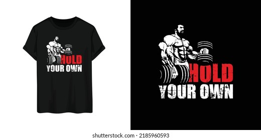 Workout or bodybuilding tshirt design vector