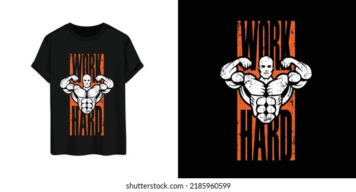 Workout or bodybuilding tshirt design vector