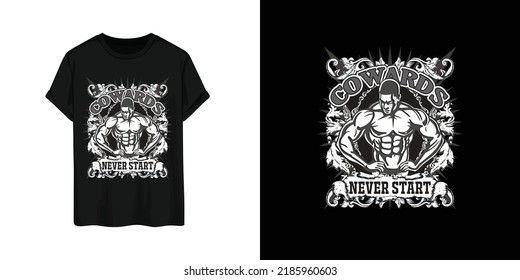 Workout or bodybuilding tshirt design vector