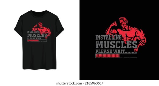 Workout or bodybuilding tshirt design vector