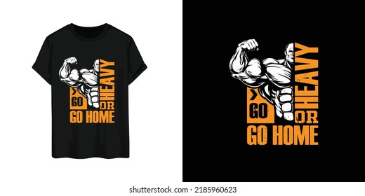 Workout or bodybuilding tshirt design vector