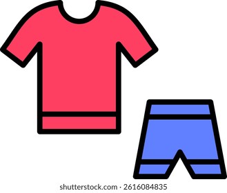 Workout Clothes Line Vector Icon Design
