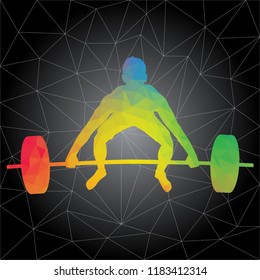 Concepto de entrenamiento. Silueta vectorial del hombre haciendo ejercicios de fitness y entrenamiento. Concepto de vida activa y saludable