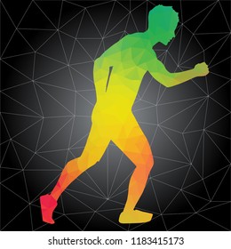 Workout concept. Vector silhouette of man doing fitness and workouts exercises. Active and healthy life concept