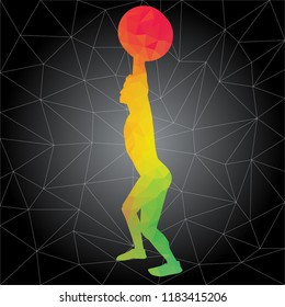 Workout concept. Vector silhouette of man doing fitness and workouts exercises. Active and healthy life concept