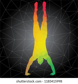 Workout-Konzept. Vektorsilhouette des Mannes, der Fitness und Trainingsübungen macht. Konzept des aktiven und gesunden Lebens