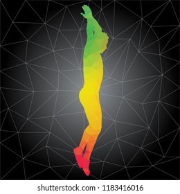 Workout concept. Vector silhouette of man doing fitness and workouts exercises. Active and healthy life concept