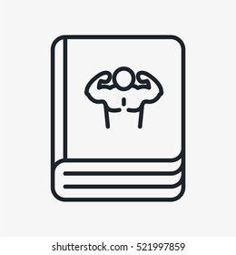 Workout Diary Book Minimalistic Flat Line Outline Stroke Icon Pictogram Symbol