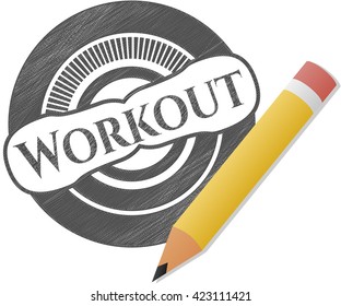 Workout drawn in pencil