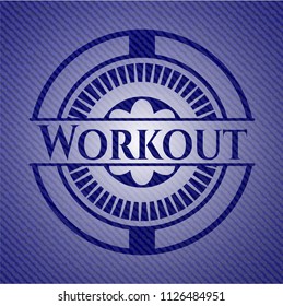 Workout emblem with jean background