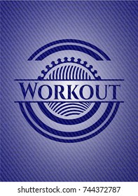 Workout emblem with jean background