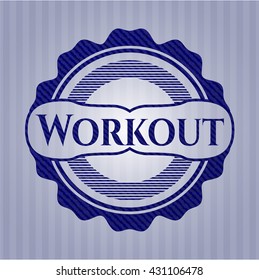 Workout emblem with jean high quality background