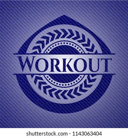 Workout emblem with jean texture