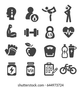 workout, exercise icons
