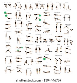 Workout exercise illustration on the white background. Vector illustration