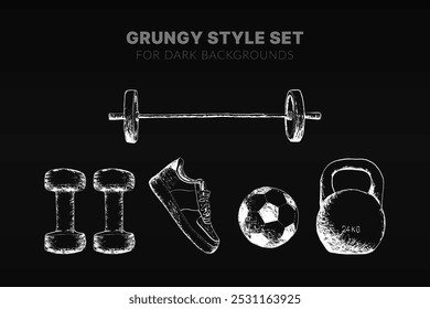 Workout fitness grungy style design vector
