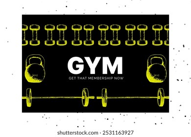 Workout fitness grungy style design vector
