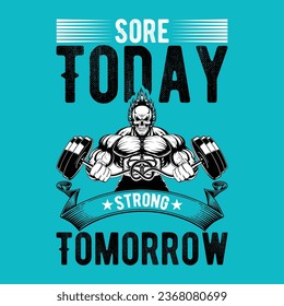 Workout And Fitness T-shirt Designs with vector