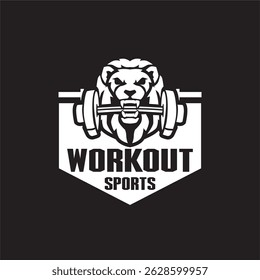 Workout Fitness Wellness Lion Roar Gym Club Store Logo Template Vector 