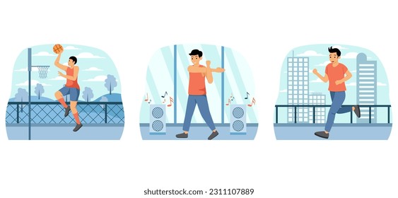 Workout Flat Bundle Illustration Design