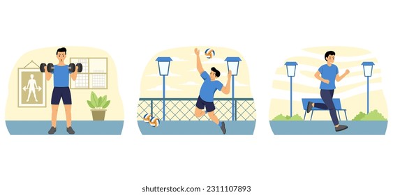 Workout Flat Bundle Illustration Design